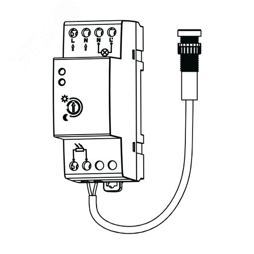 Датчик освещения, фотореле FR-05, на DIN-рейку, 10А, 5-50Лк, с выносным фотодатчиком, IP44, белый - фото 10