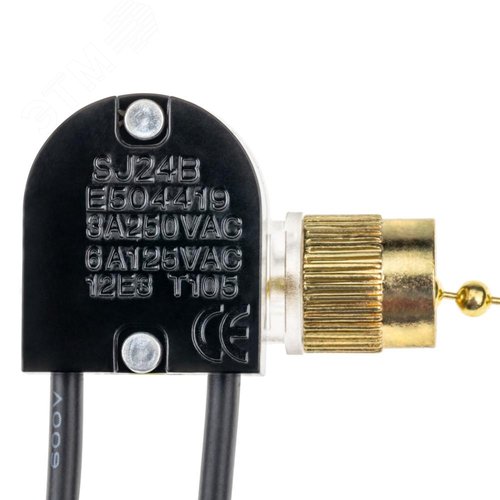 Выключатель шнуровой, цепочка, 250мм, 3А, золото - фото 4