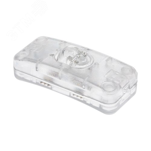 Выключатель клавишный на шнур, проходной, ВКЛ-ВЫКЛ, 230В, 6А прямоугольный, прозрачный - фото 1