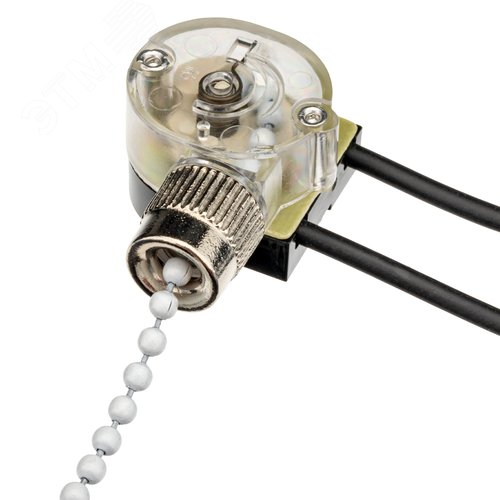 Выключатель шнуровой, цепочка, 250мм, 3А, белый - фото 3