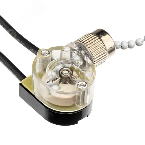 Выключатель шнуровой, цепочка, 250мм, 3А, белый - фото 4