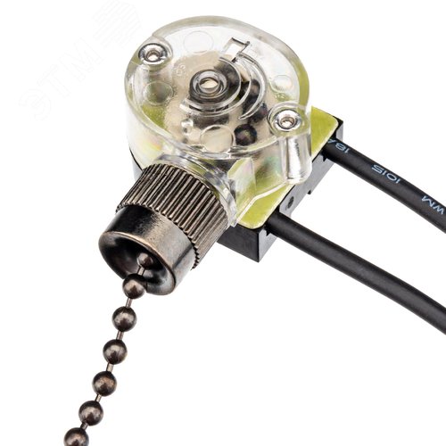 Выключатель шнуровой, цепочка, 250мм, 3А, черный - фото 3