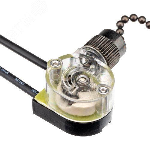 Выключатель шнуровой, цепочка, 250мм, 3А, черный - фото 4