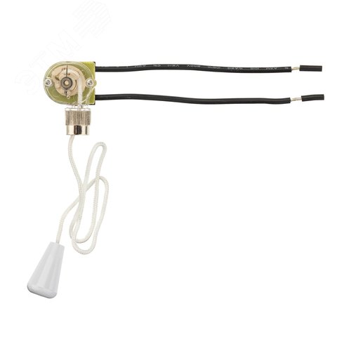 Выключатель, шнуровой, 250мм, 3А, белый - фото 1