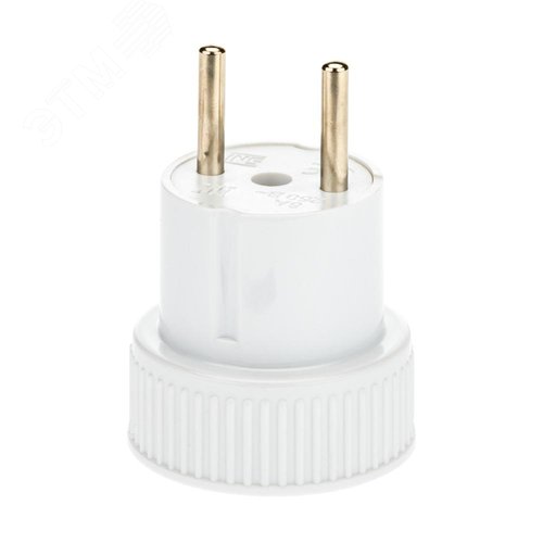 Адаптер на 1 гнездо, на евровилку, без заземления, 6 A, 230 В, 1300 Вт, IP20, белый - фото 2