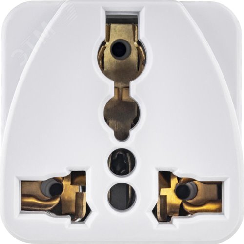 Адаптер на 1 гнездо, универсальный, с заземлением, 16 A, 230 В, 3680 Вт, IP20, белый - фото 4