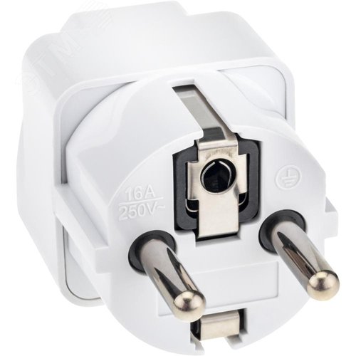 Адаптер на 1 гнездо, универсальный, с заземлением, 16 A, 230 В, 3680 Вт, IP20, белый - фото 5
