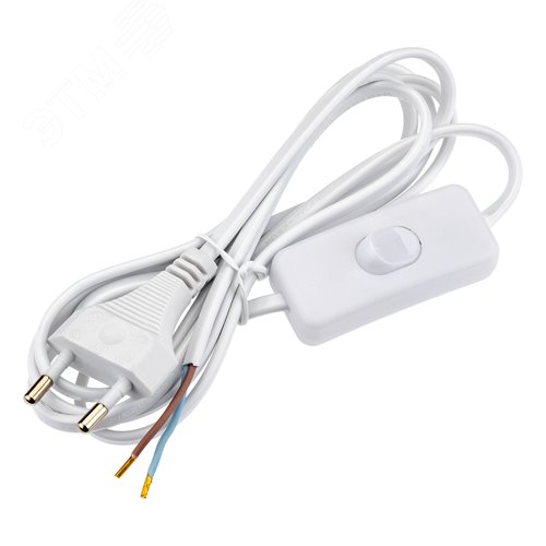 Провод с евроштекером, с выключателем, 1.8м, 2.5А, белый - фото 1
