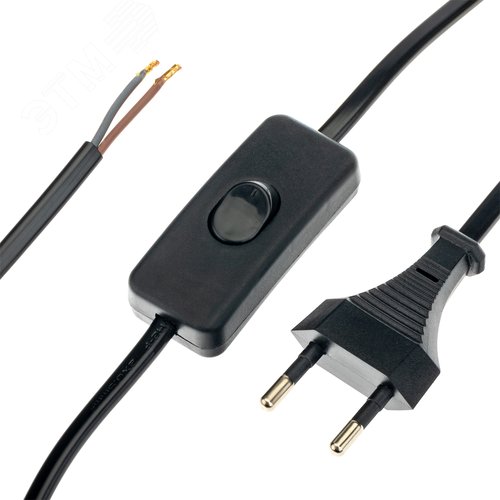 Провод с евроштекером, с выключателем, 2м, 2.5А, черный - фото 3