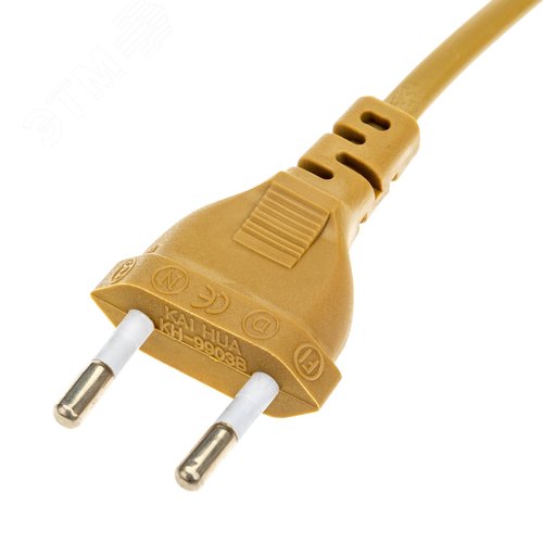 Провод с евроштекером, с выключателем, 2м, 2А, золото - фото 4