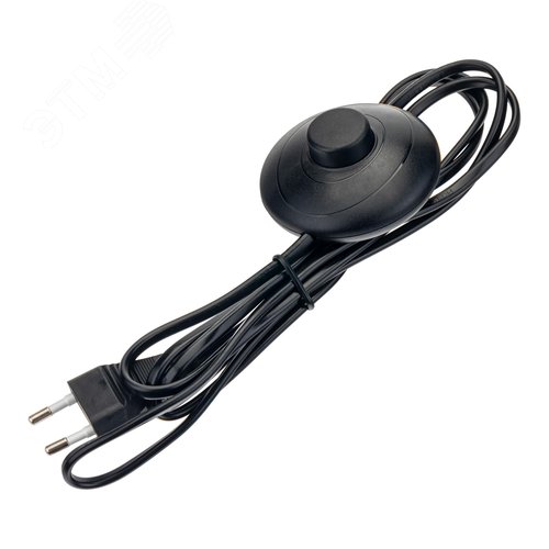 Провод с евроштекером, с ножным выключателем, 2м, 2.5А, черный - фото 1