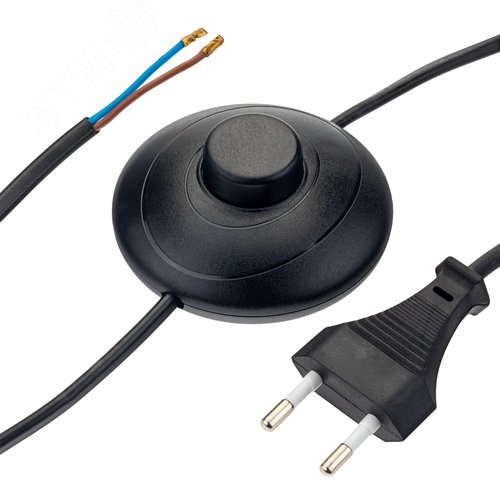 Провод с евроштекером, с ножным выключателем, 2м, 2.5А, черный - фото 3
