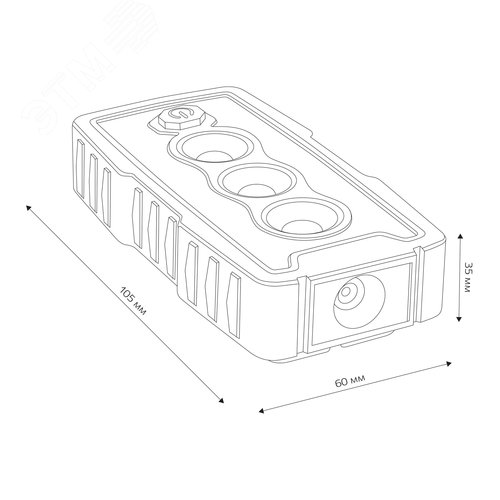 Фонарь ручной на батарейках два типа крепления два режима работы 7Вт 3хААА 29124 4 REV - фото 12