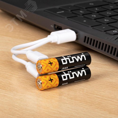 Аккумулятор, USB-C, Li-Ion, AAA, 1.5V, 450 мАч, 2 шт., кабель для зарядки - фото 7