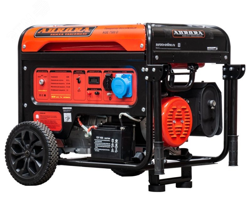 Изображение товара Генератор AURORA AGE 7500 D 6.5 кВт бензиновый электростартер Китай