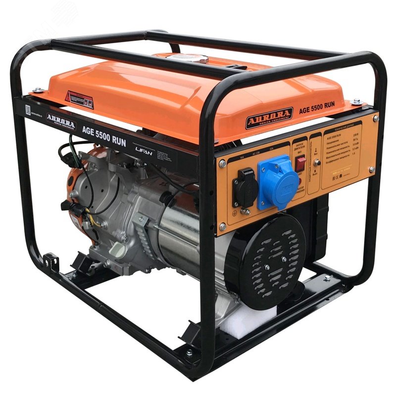 Изображение товара Генератор AGE 5500 RUN бензиновый 5.5 кВт с увеличенным баком 13л