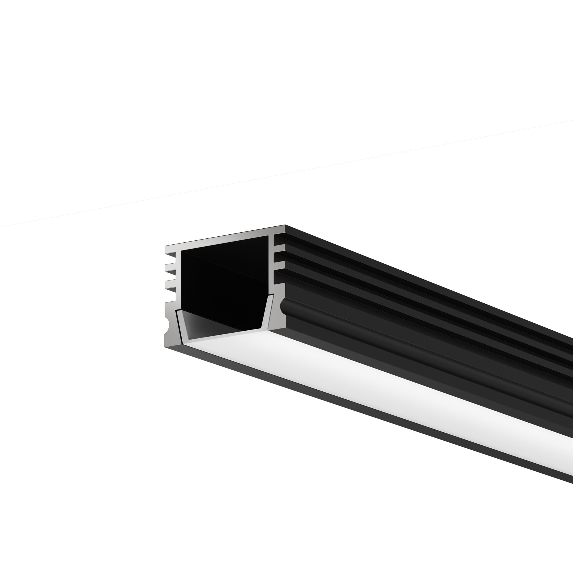 Профиль алюминиевый накладной 16x12 (Черный, 2 м), ALM-005-B-2M