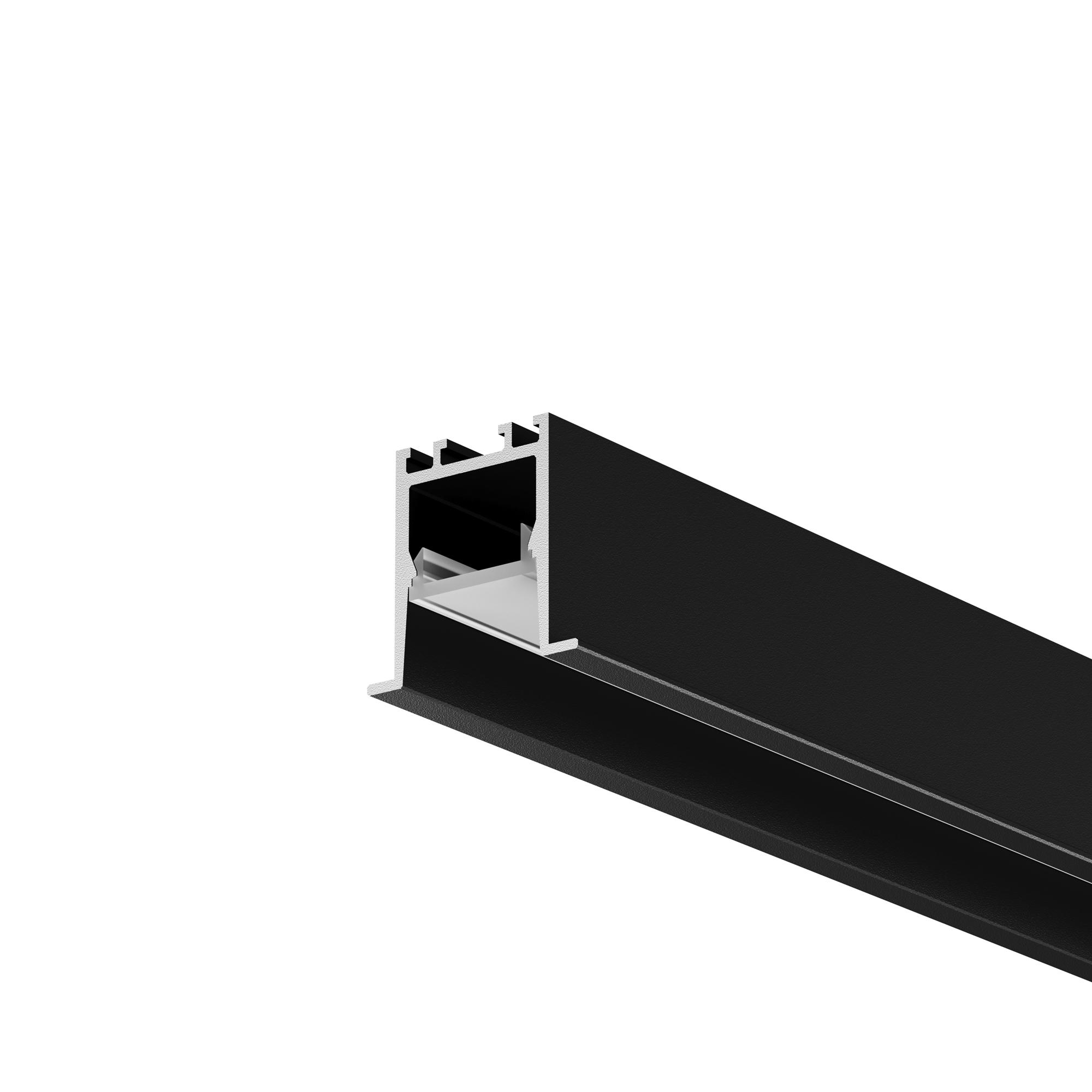 Профиль алюминиевый встраиваемый скрытого монтажа 22x22 (Черный, 2 м), ALM-2222-B-2M
