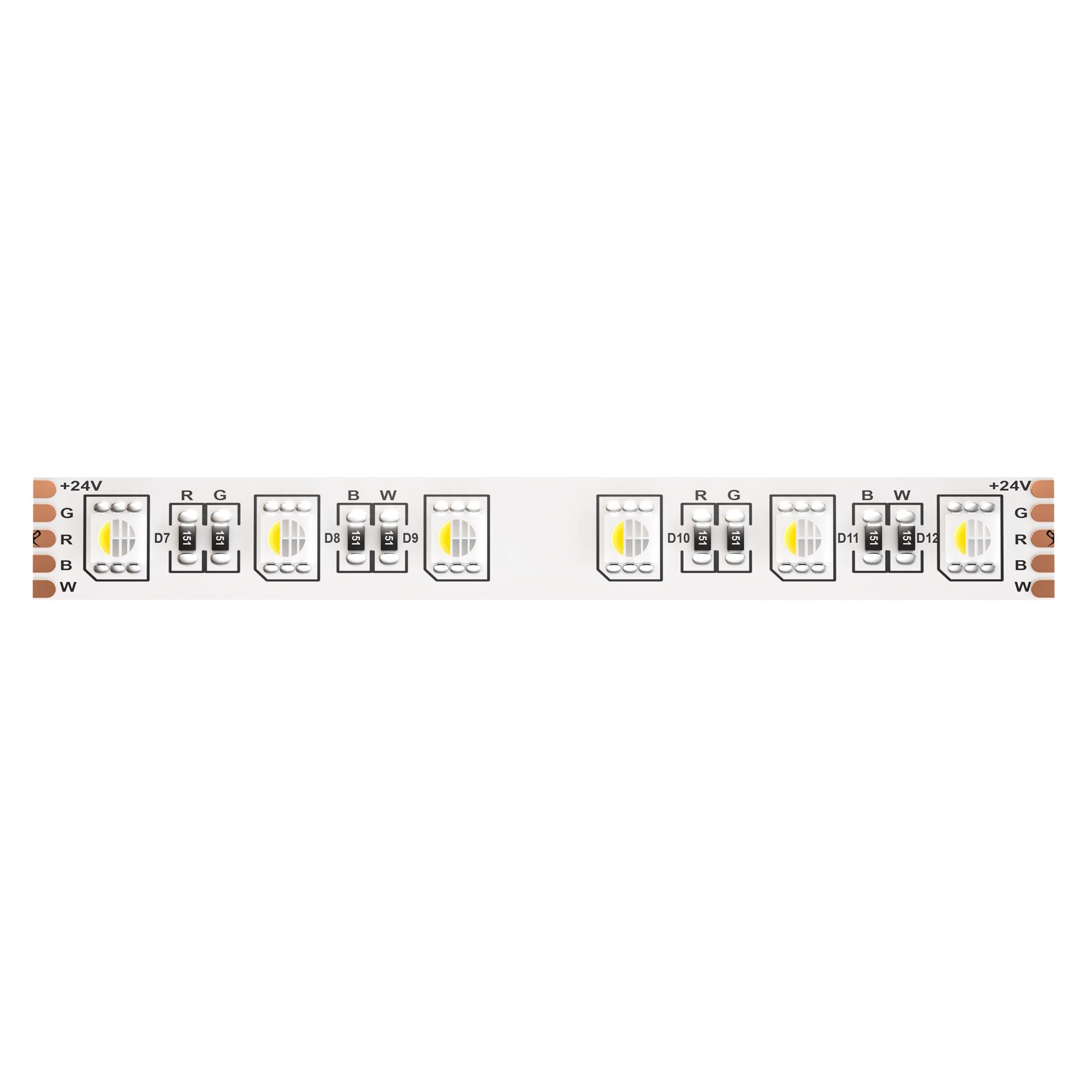 Лента светодиодная 24В 5050 19,2Вт/м RGBW 6000K 5м IP20