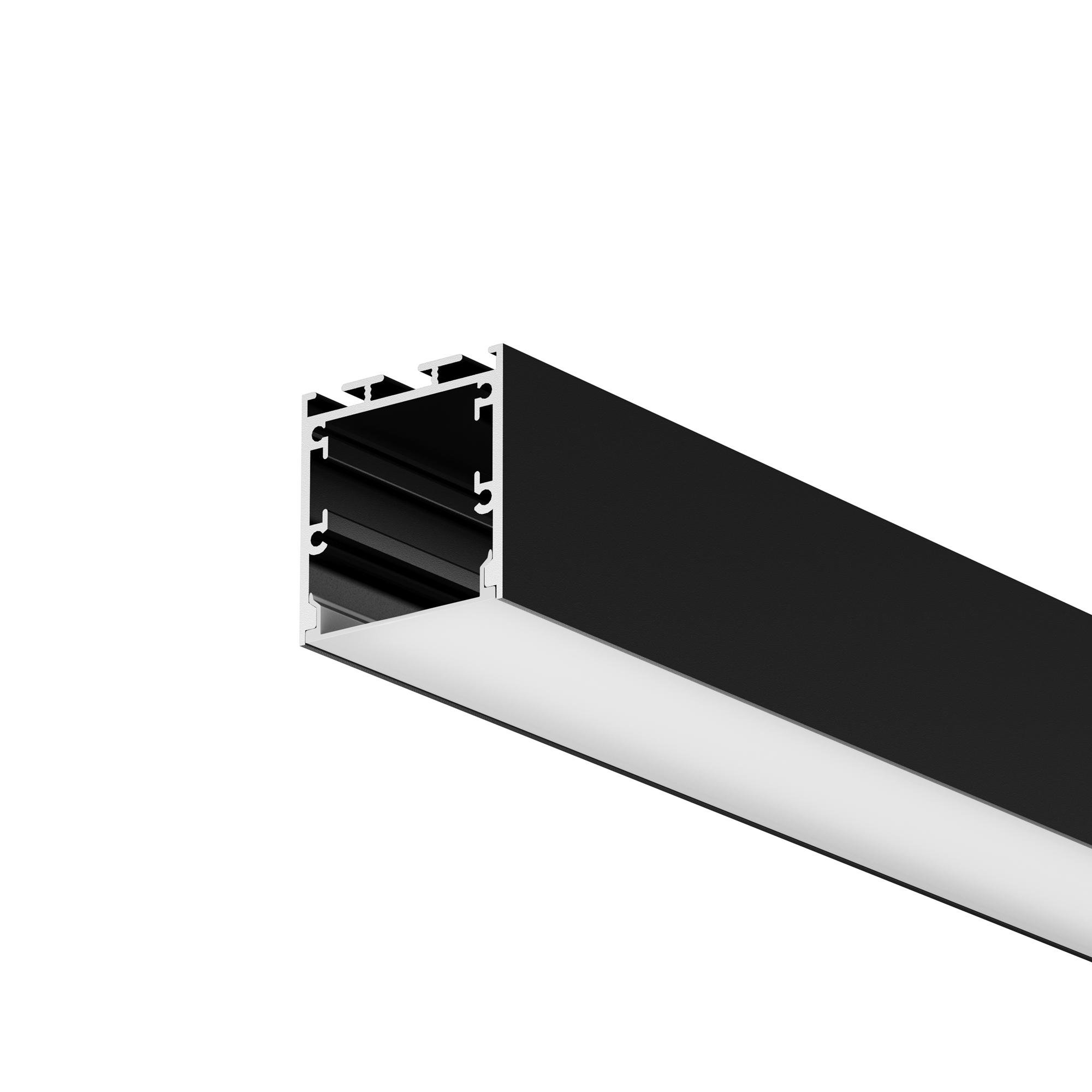 Профиль алюминиевый накладной-подвесной 35x35 (Черный, 3 м), ALM-3535BT-B-3M
