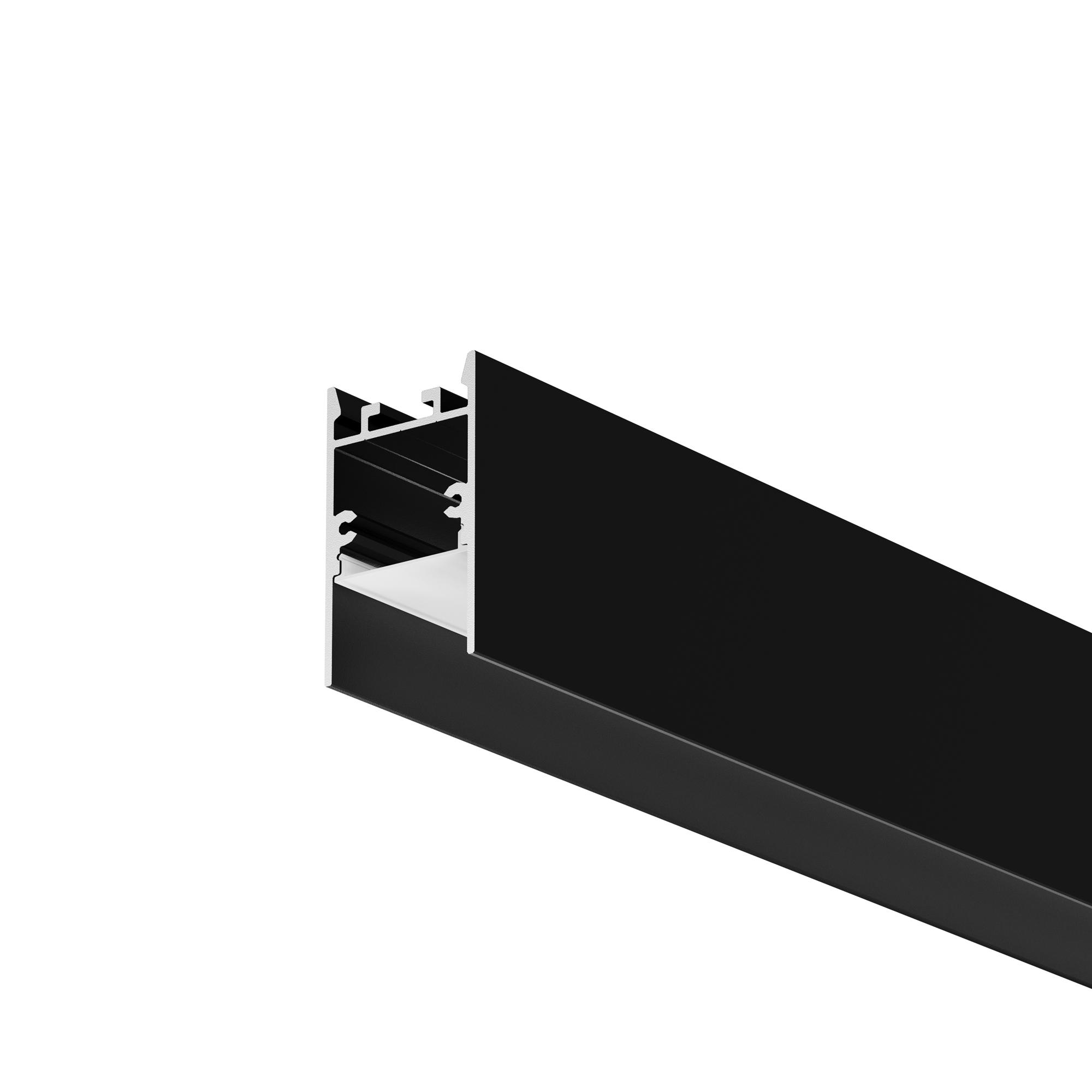 Профиль алюминиевый накладной-подвесной 25x42 (Черный, 2 м), ALM-2542-B-2M