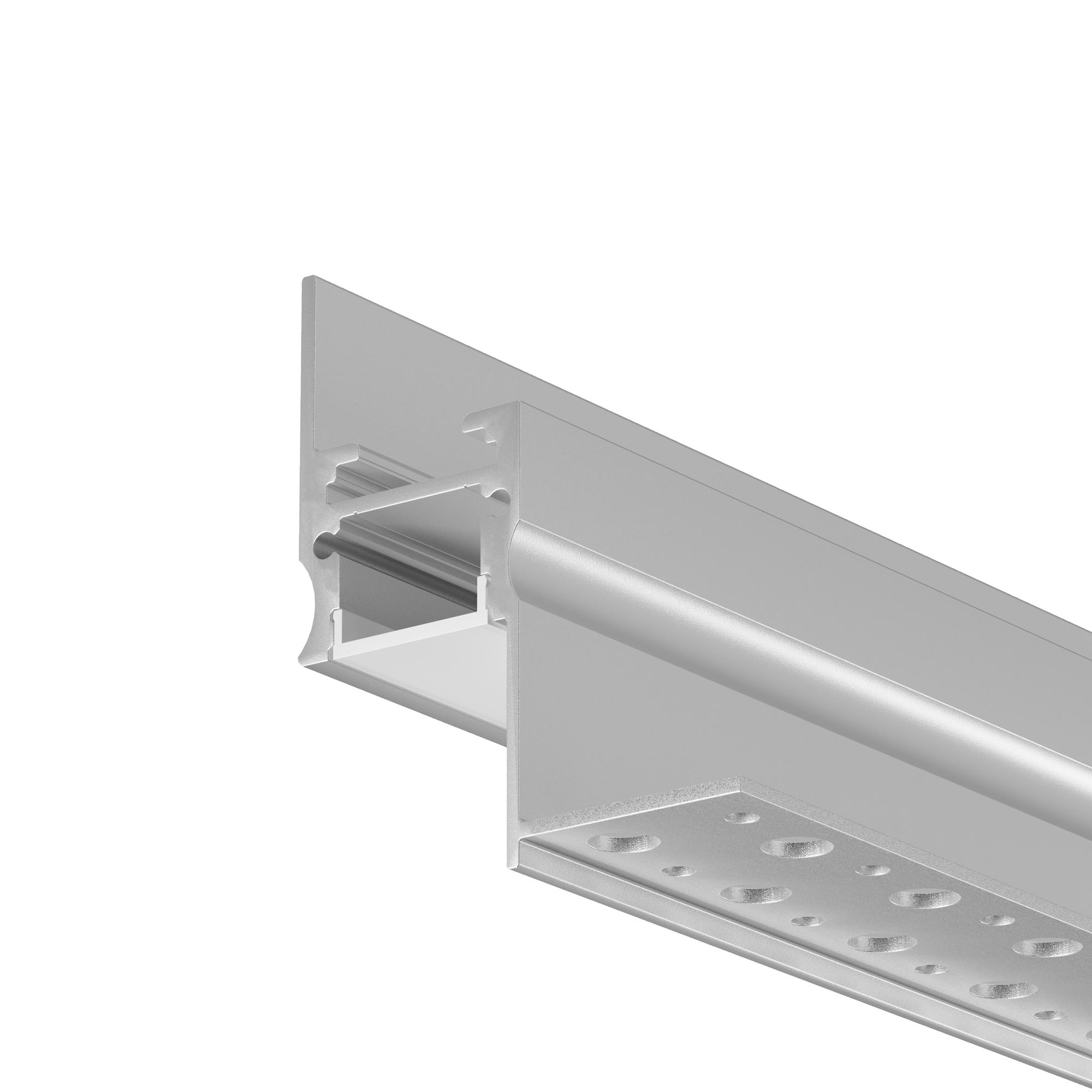 Профиль алюминиевый встраиваемый скрытого монтажа 41x51 (Серебро, 2 м), ALM-4151-S-2M
