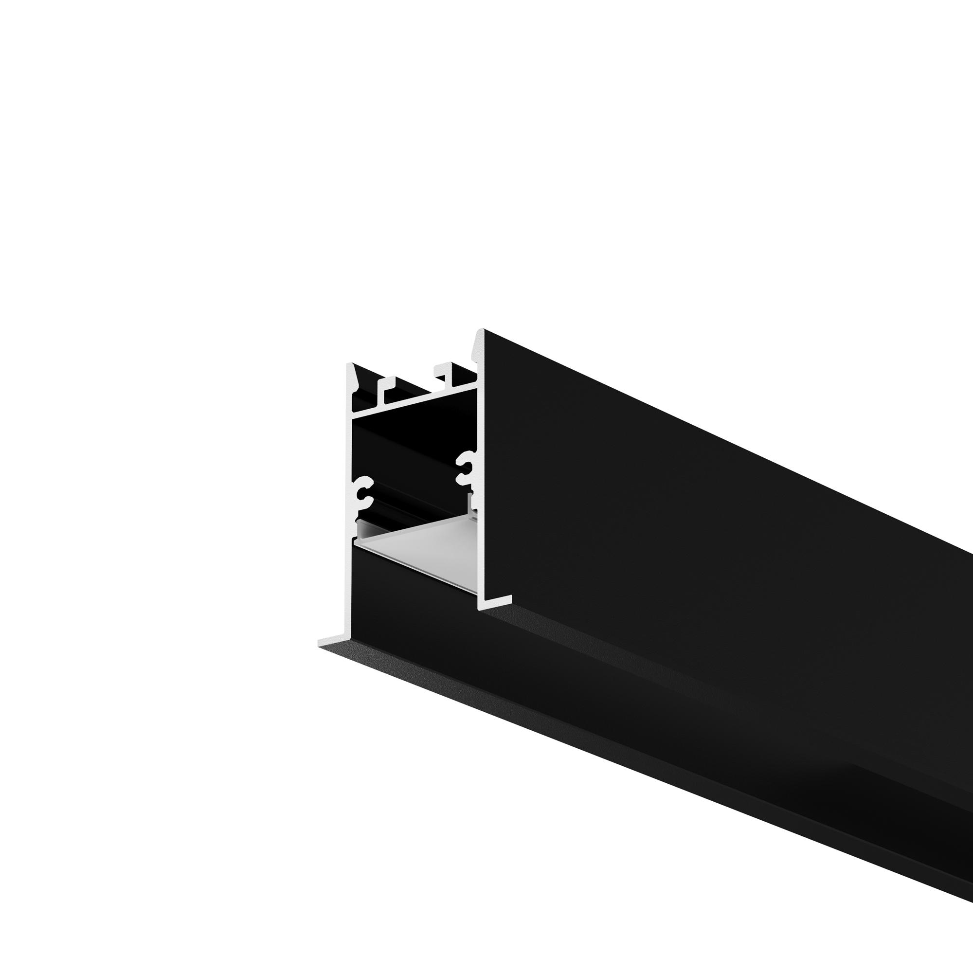Профиль алюминиевый встраиваемый скрытого монтажа 35x42 (Черный, 2 м), ALM-3542-B-2M