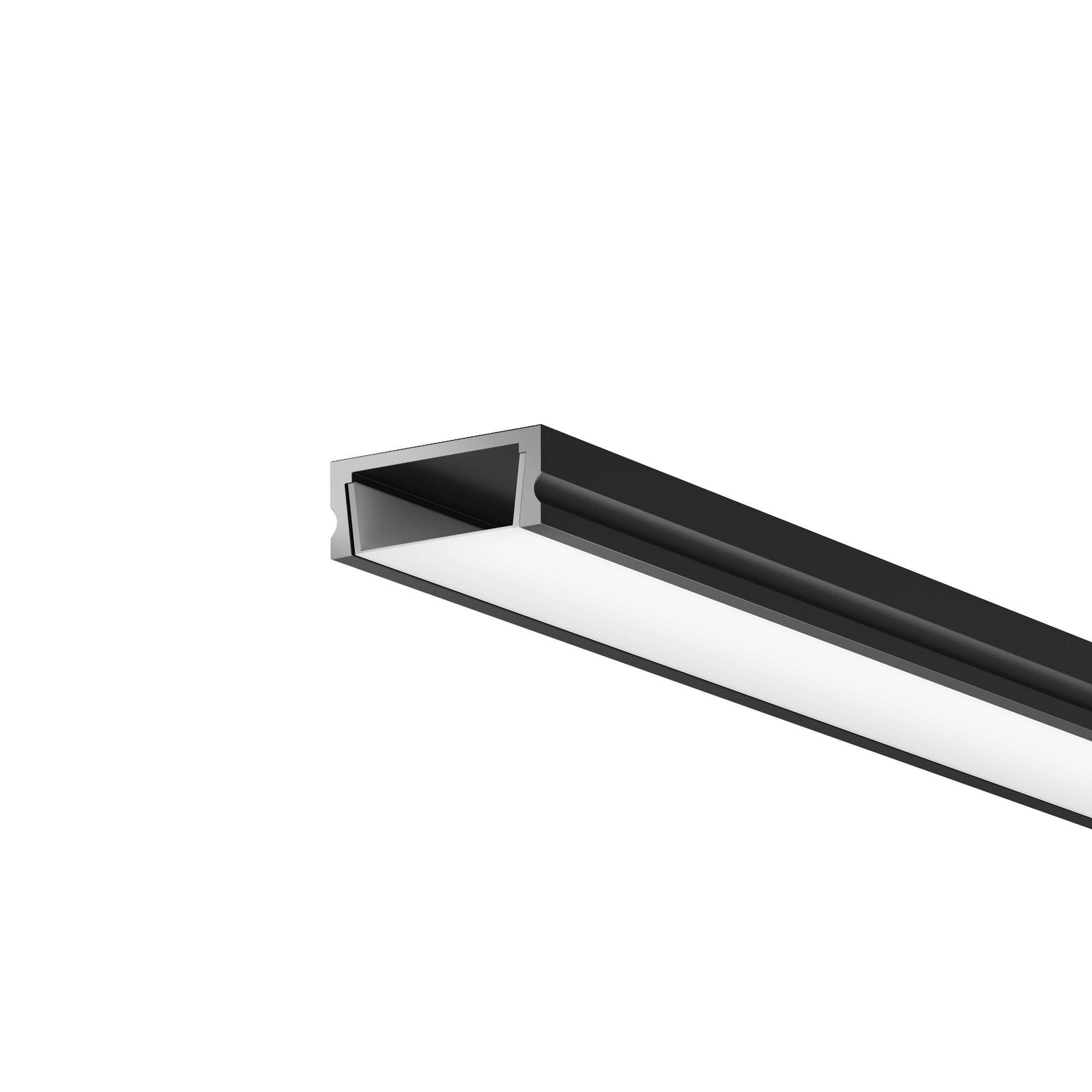 Профиль алюминиевый накладной 15x6 (Черный, 2 м), ALM-001-B-2M