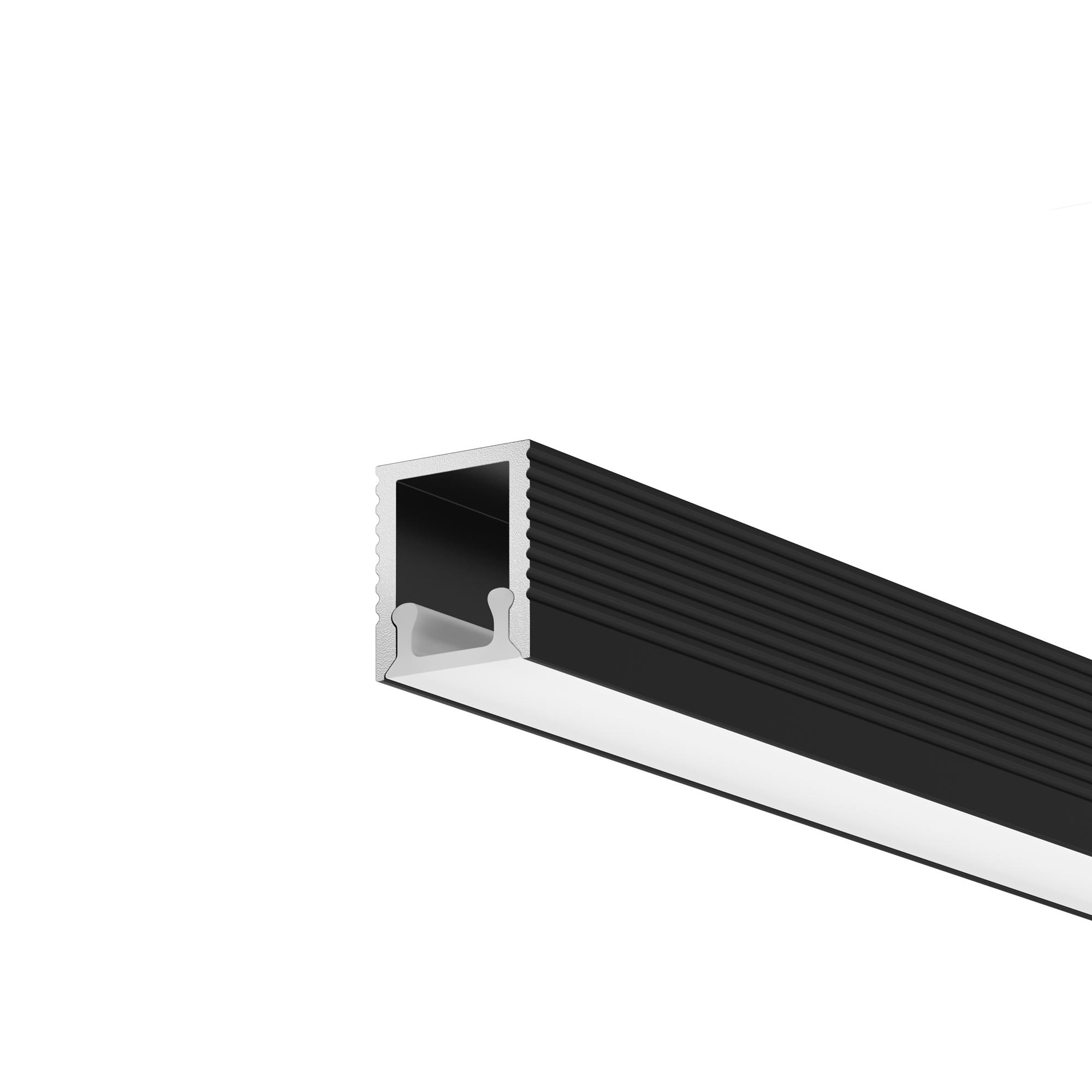 Профиль алюминиевый накладной 8x9 (Черный, 2 м), ALM-0809-B-2M