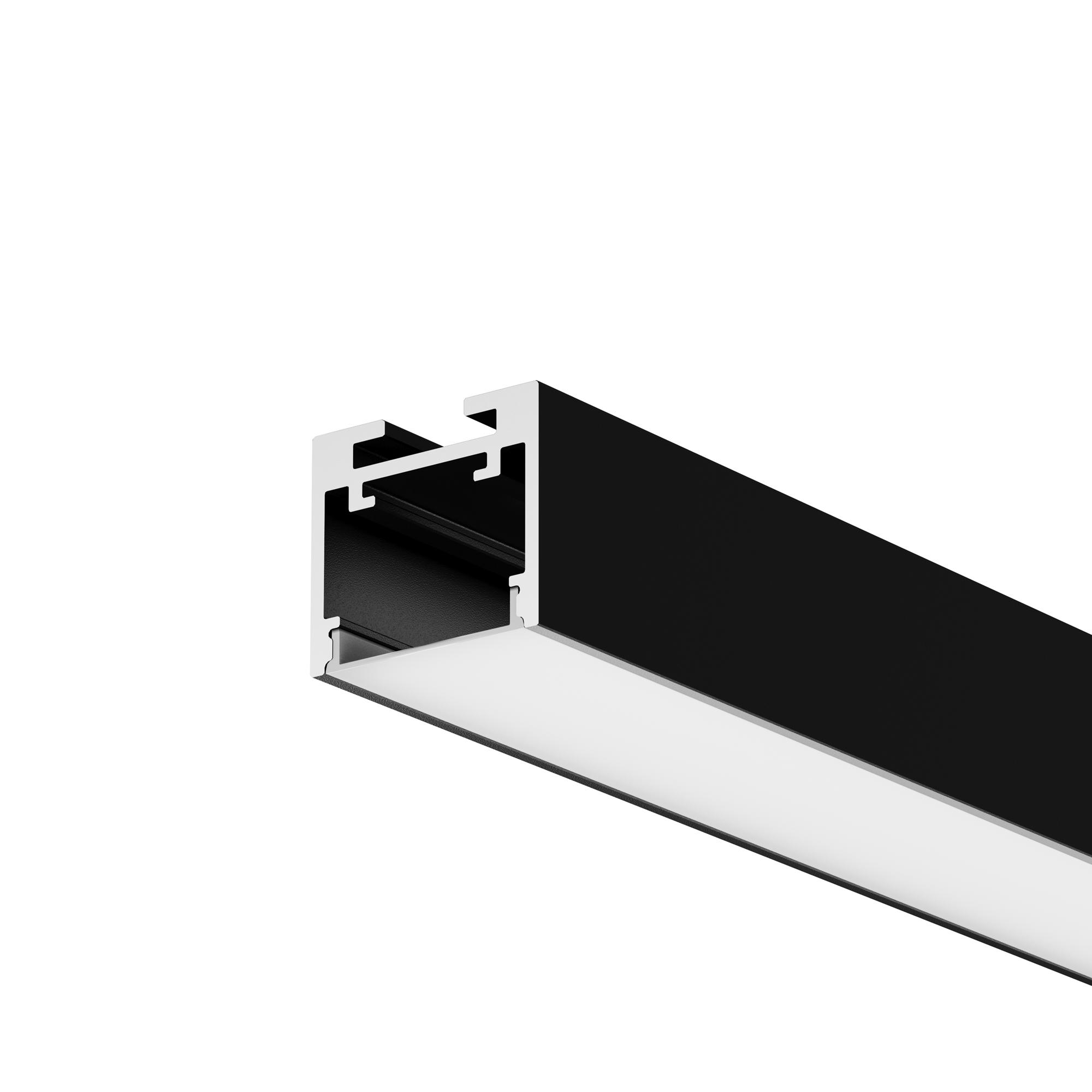 Профиль алюминиевый накладной-подвесной 25x22 (Черный, 2 м), ALM-2522-B-2M