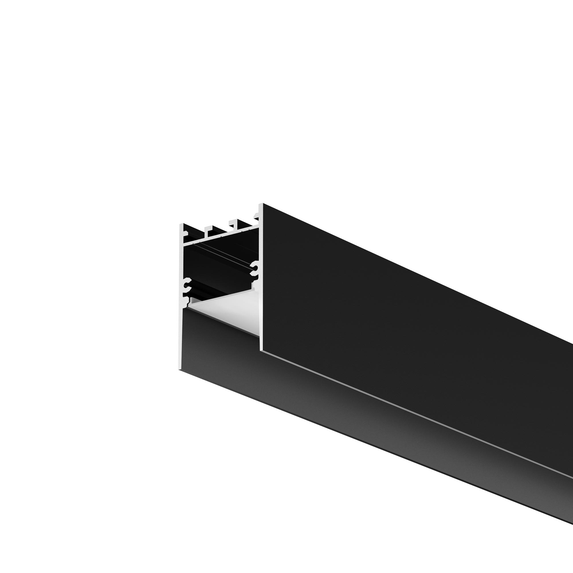 Профиль алюминиевый накладной-подвесной 35x51 (Черный, 2 м), ALM-3551-B-2M