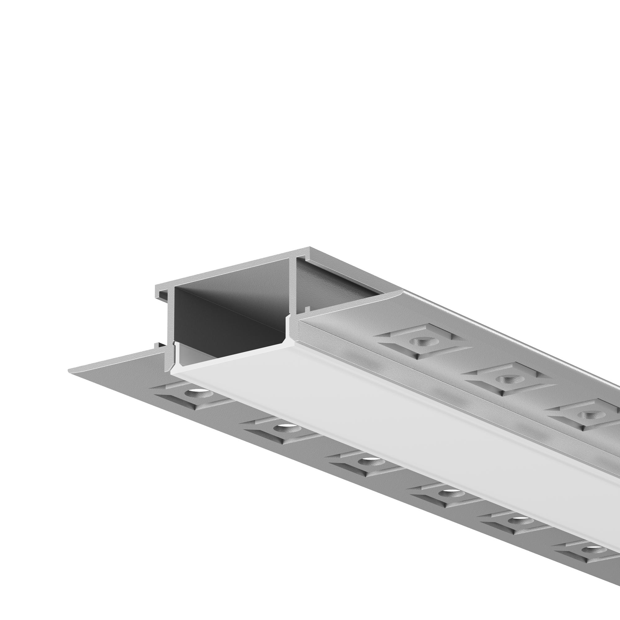 Профиль для LED ленты алюминиевый встраиваемый скрытого монтажа 61x14 (Серебро, 3 м) ALM-011-S-3M