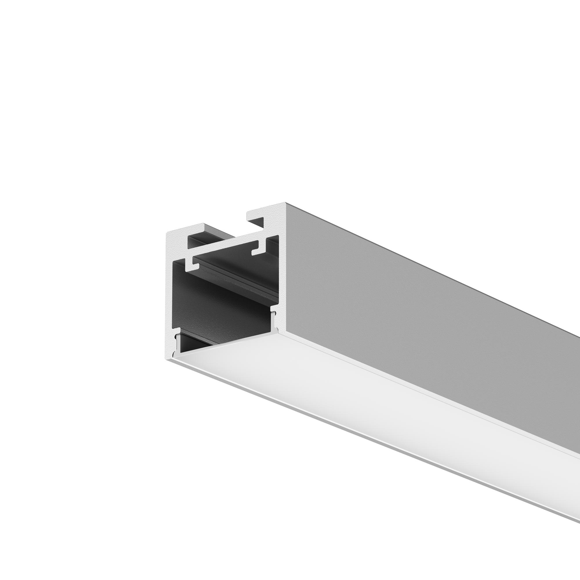 Профиль алюминиевый накладной-подвесной 25x22 (Серебро, 2 м), ALM-2522-S-2M