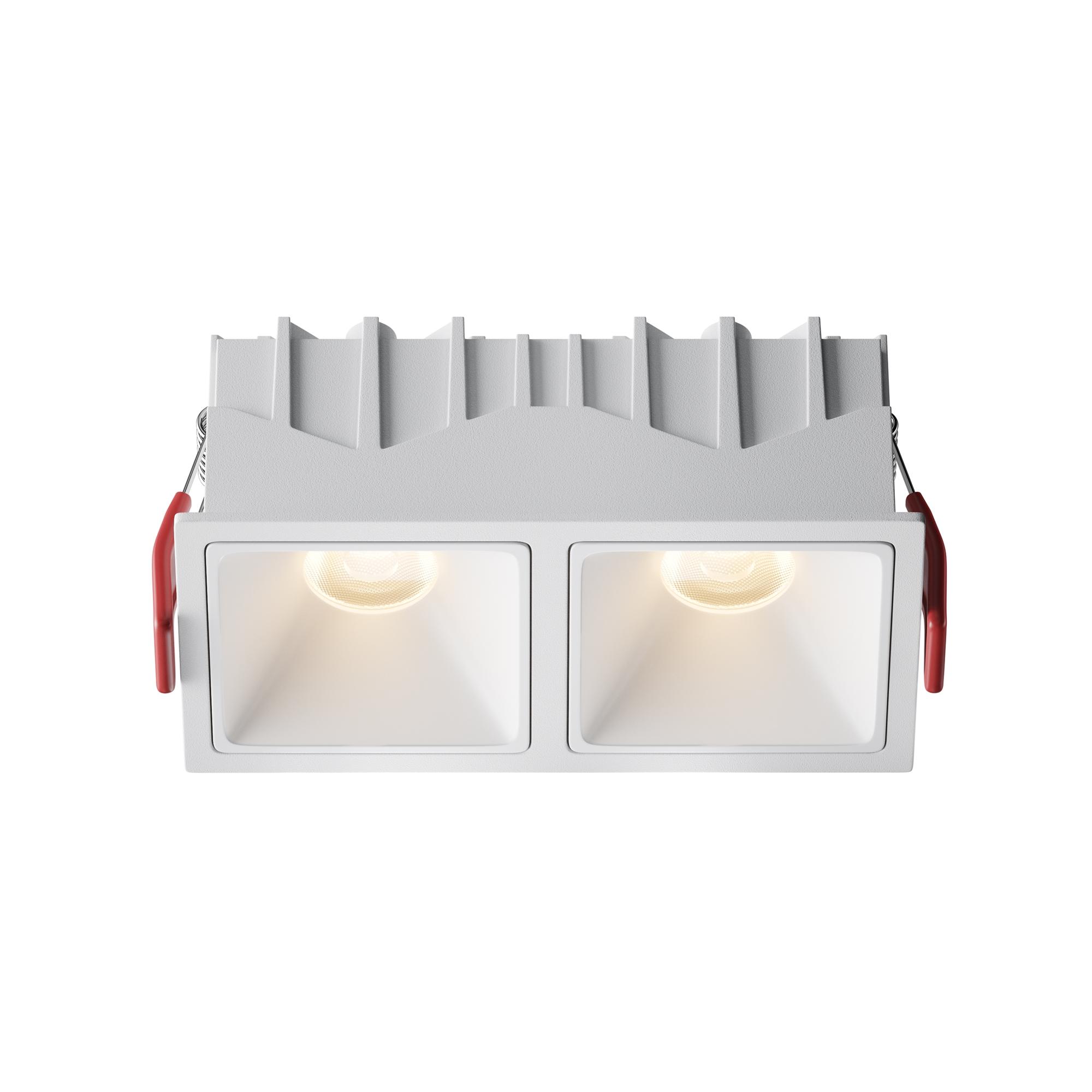 Светильник встраиваемый Downlight Alfa LED 3000K 10Вт 50 град IP20 CRI90 Белый двойной квадрат 52х126х65мм 1950Лм
