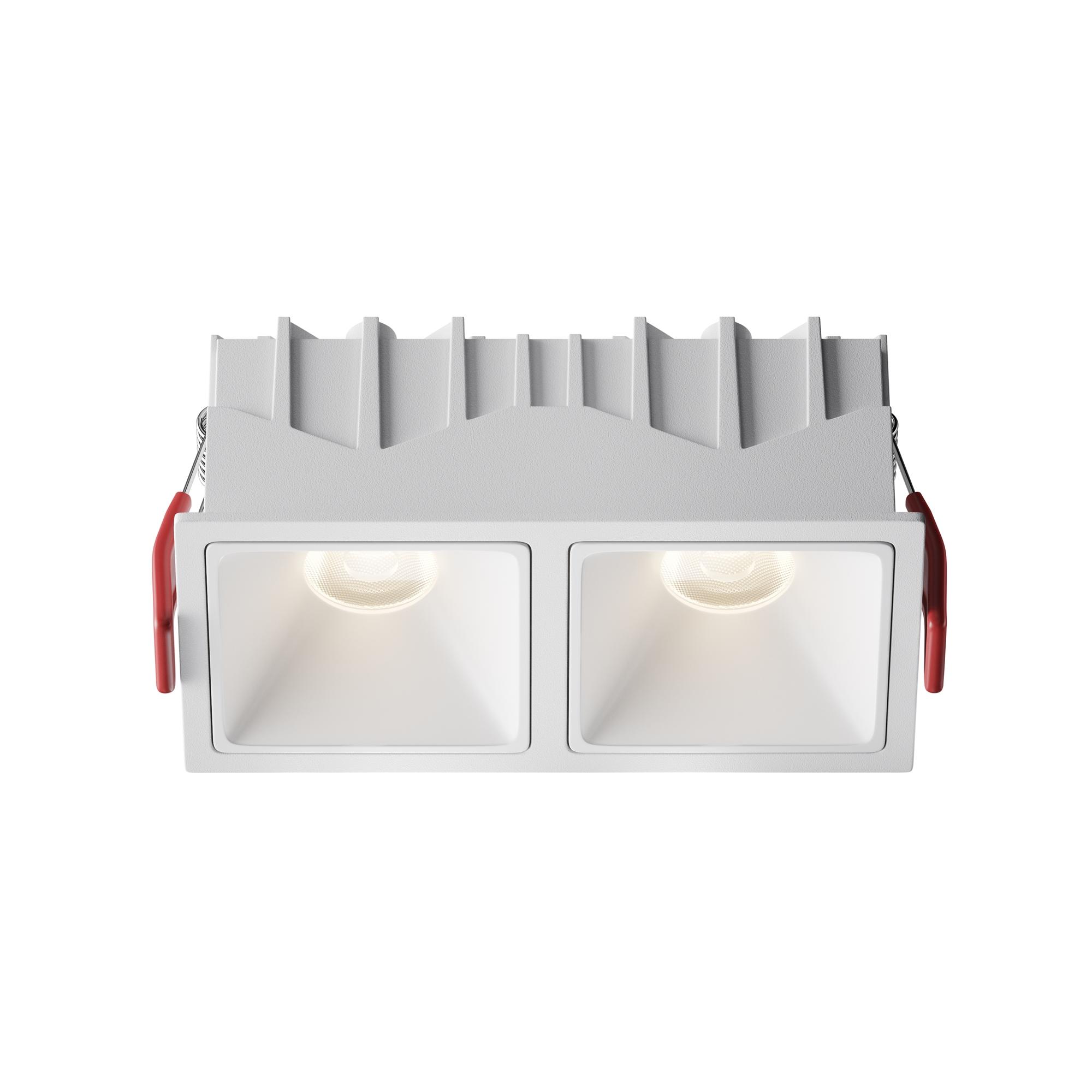Светильник встраиваемый Downlight Alfa LED 4000K 10Вт 50 град IP20 CRI90 Белый двойной квадрат 52х126х65 2130Лм