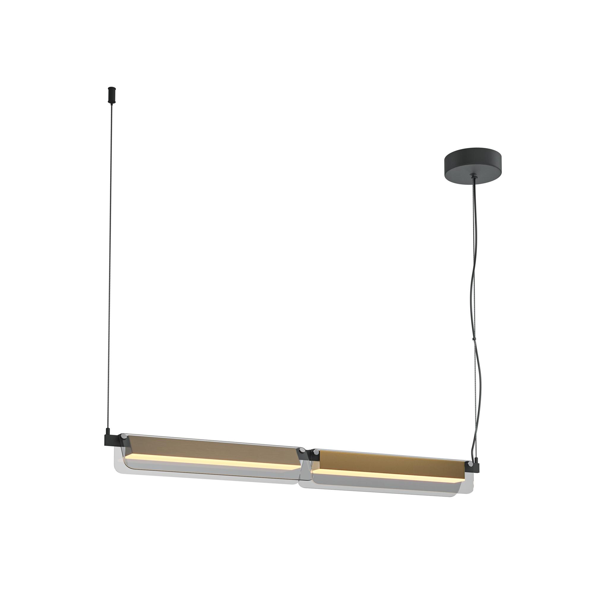 Светильник подвесной Flat LED 20W Черный и Латунь