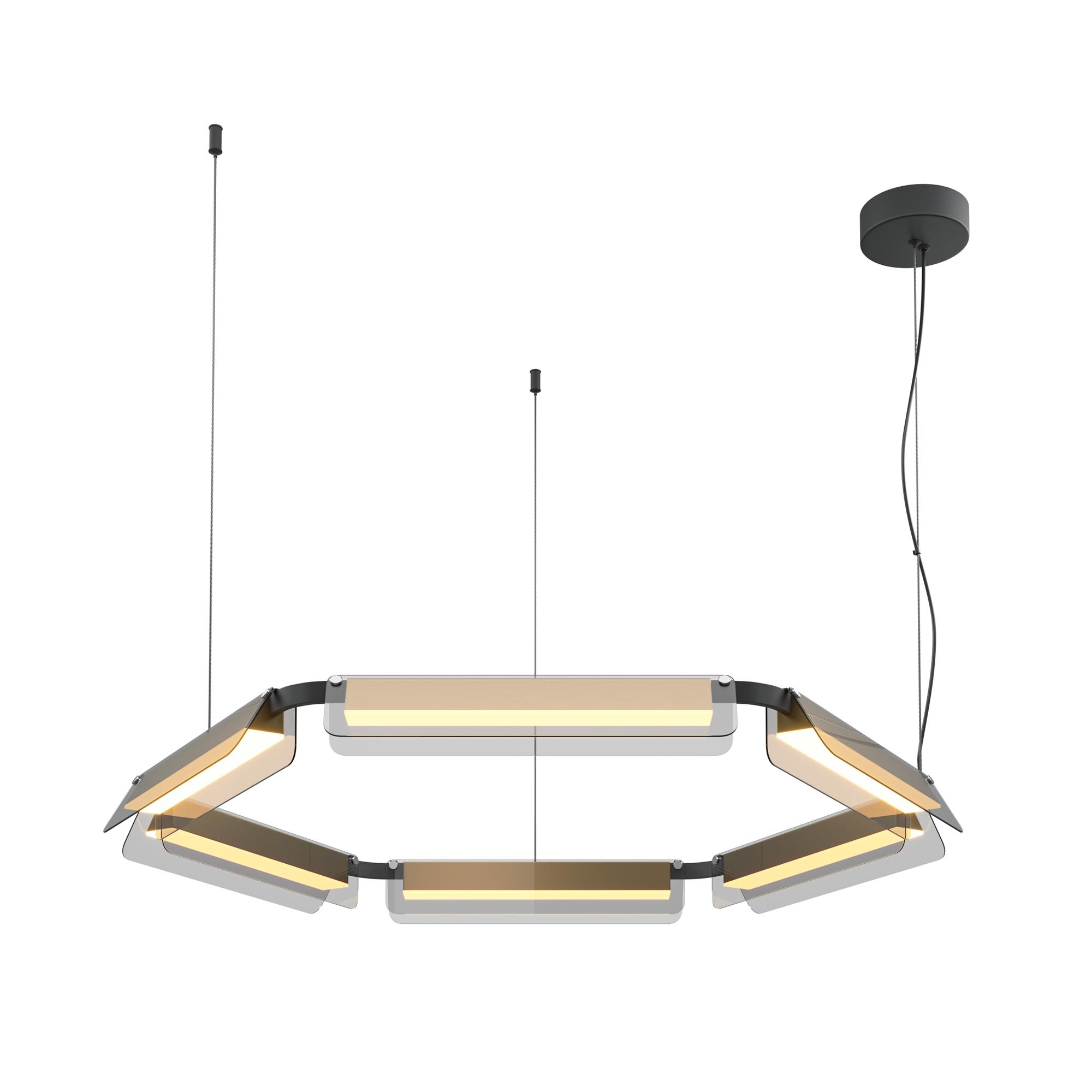 Светильник подвесной Flat LED 60W Черный и Латунь