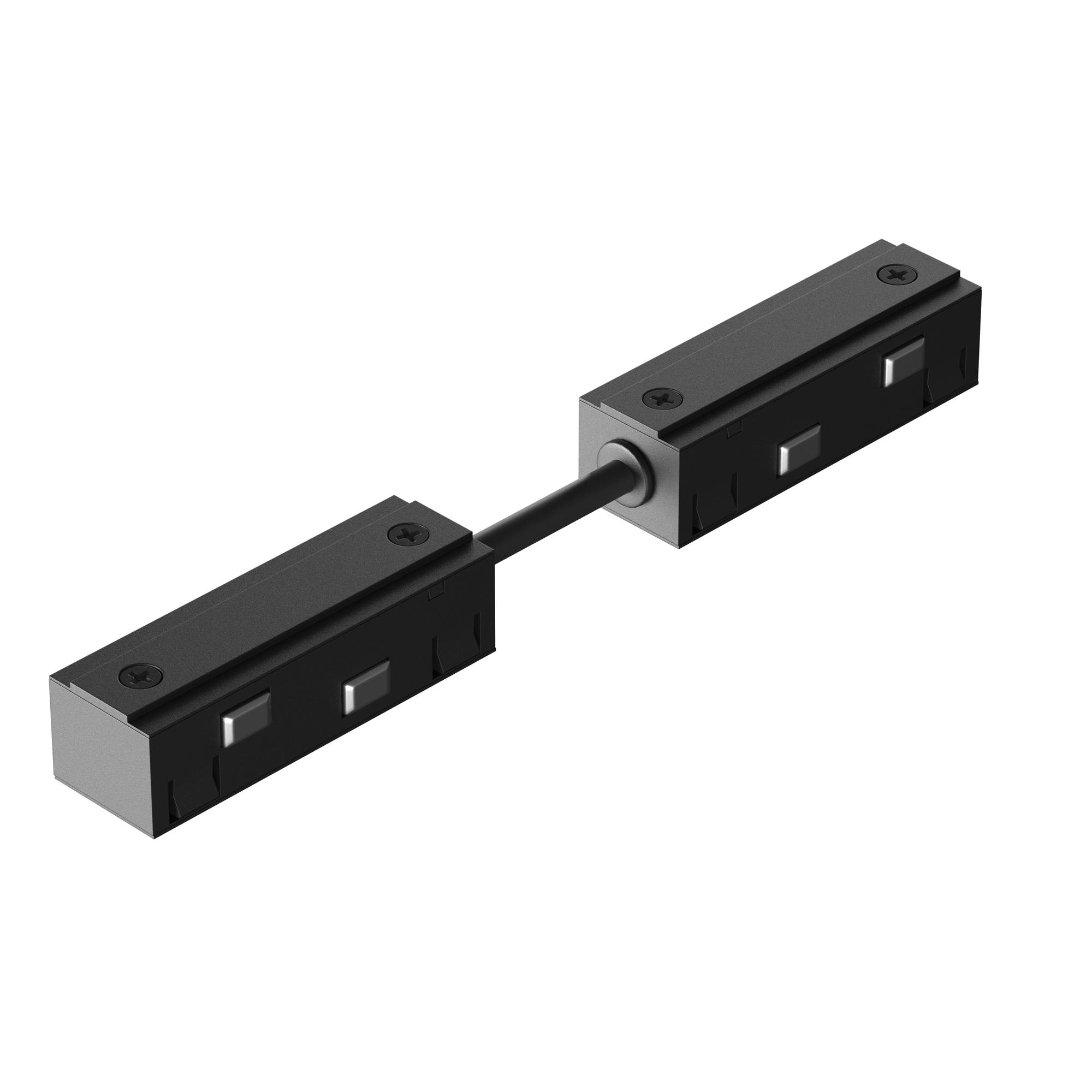 Коннектор питания прямой гибкий 5см Exility черный