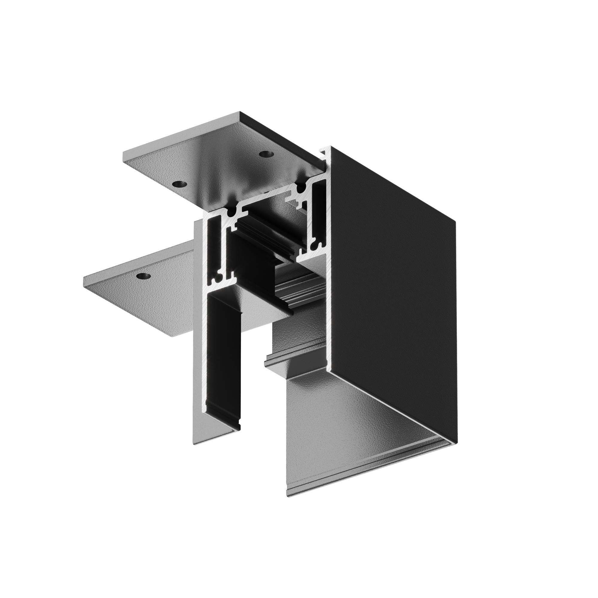 Коннектор угловой Gravity накладной черный