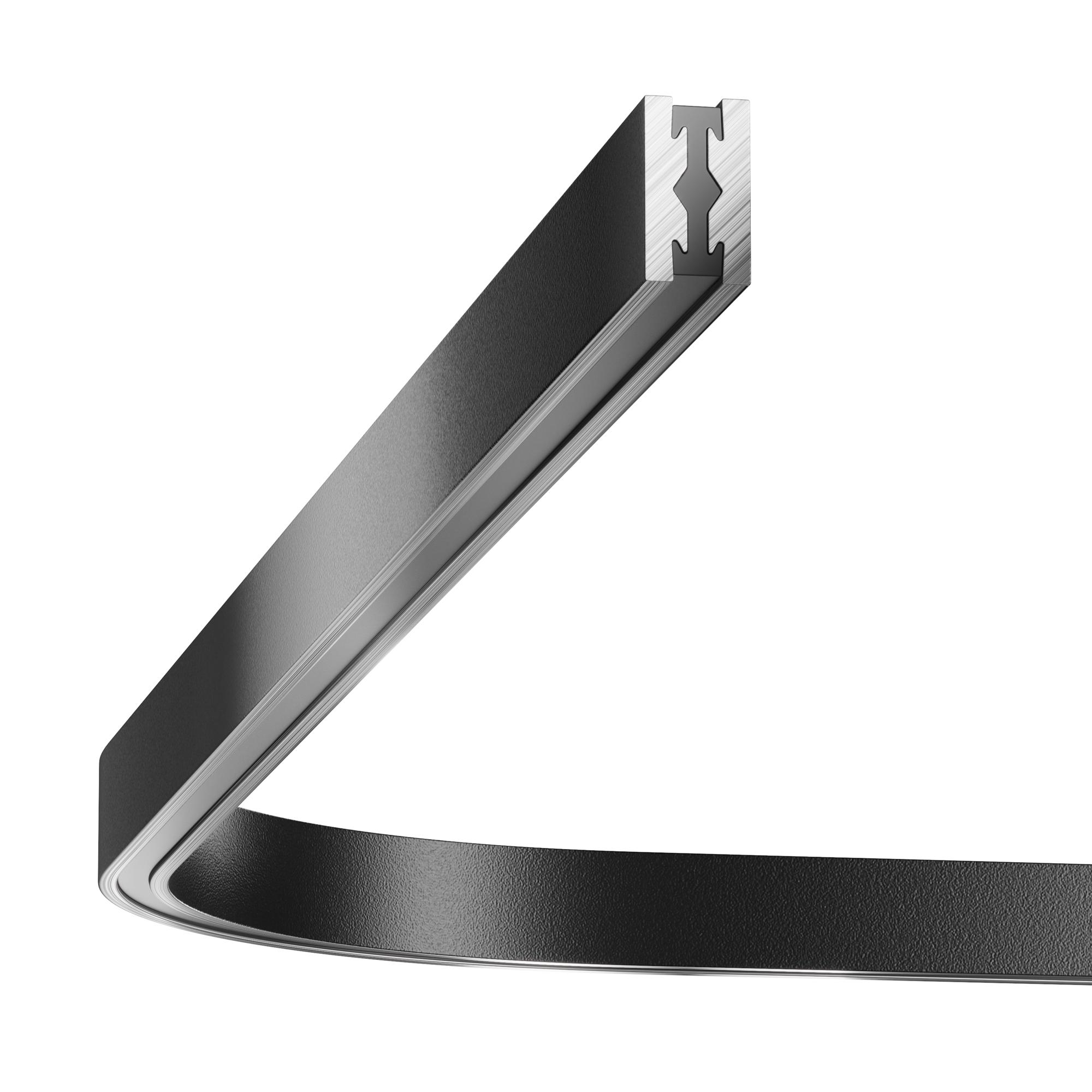 Коннектор радиусный для шинопровода Flarity черный