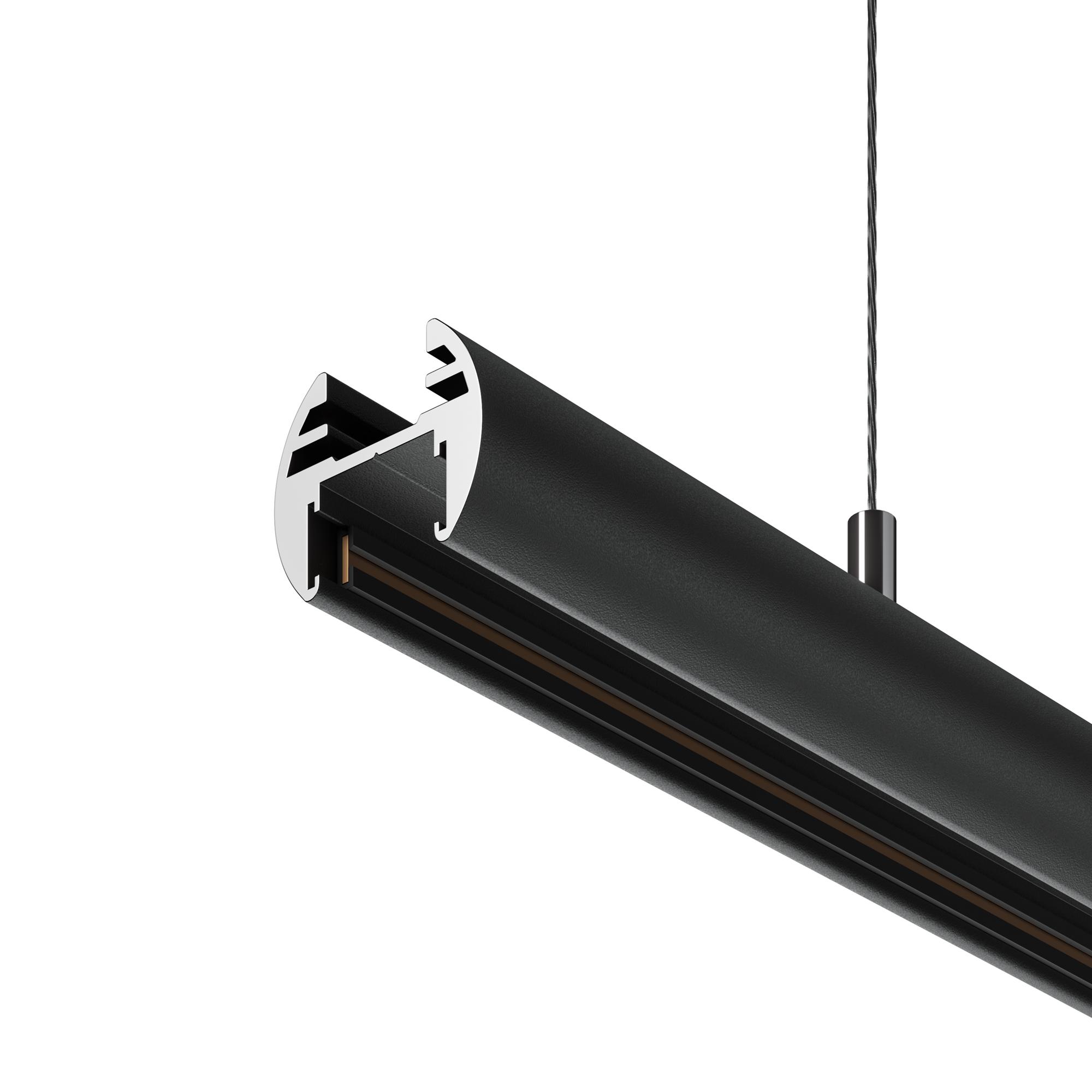 Шинопровод 1м подвесной круглый Basity черный