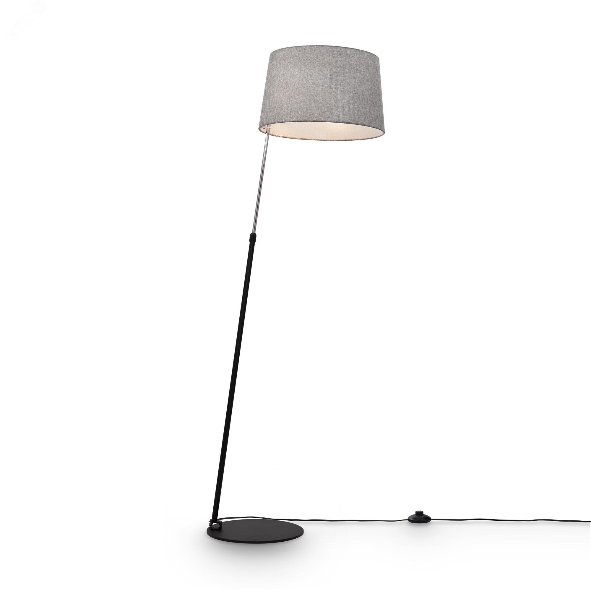 Изображение товара Напольный торшер Bergamo E27 60W черный с регулируемым кронштейном