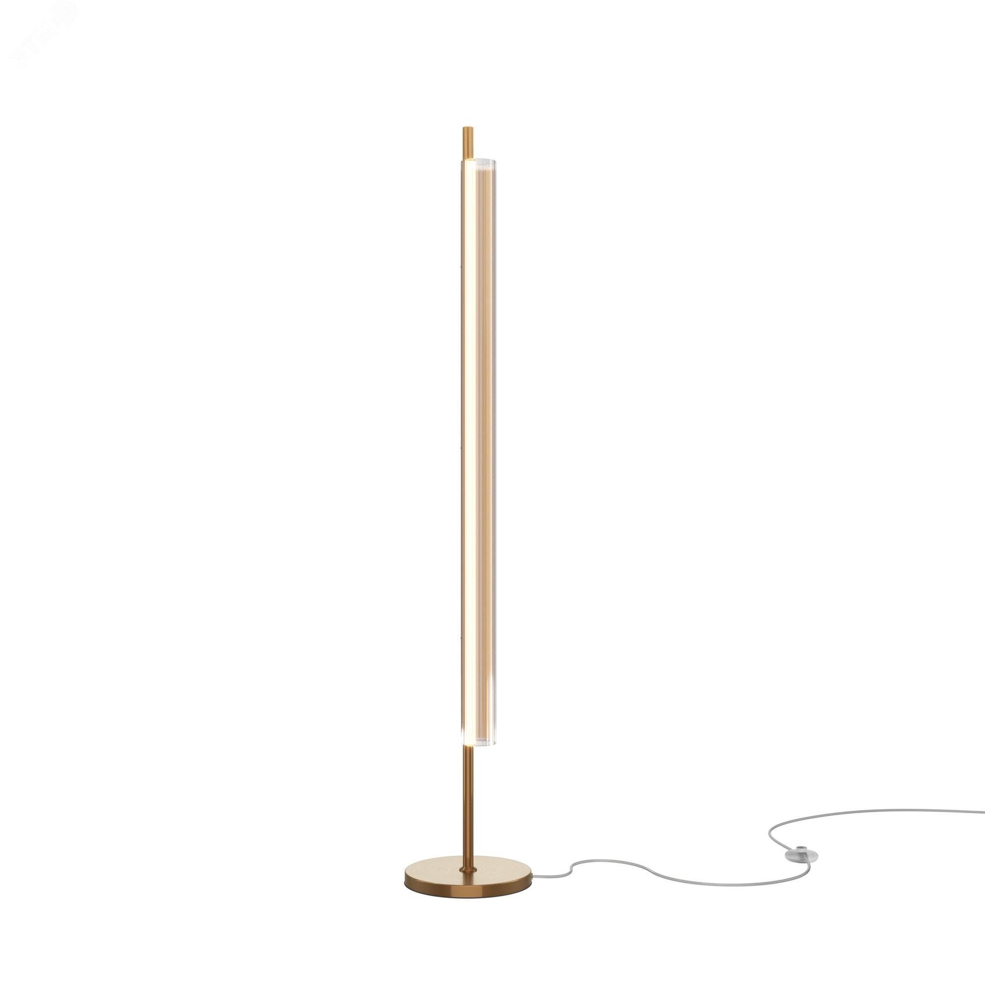 Изображение товара Напольный торшер Loom LED 15W латунь регулируемый для высоких потолков