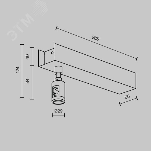 Основание потолочное Short для блока питания с вводом питания Flarity черный - фото 5