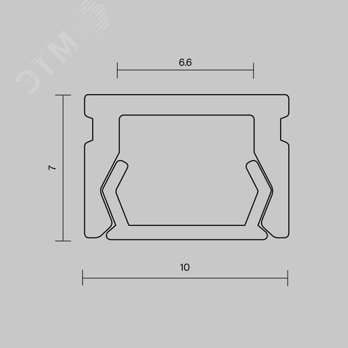 Профиль алюминиевый накладной ALM-1007-S-2M 631001 - фото 6