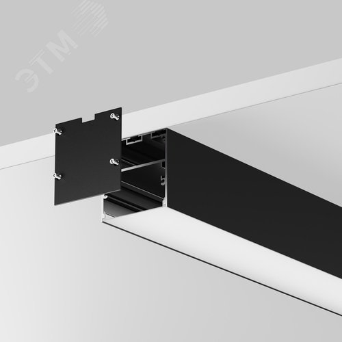 Профиль для LED ленты алюминиевый накладной-подвесной 50x50 (Черный, 2 м) ALM-5050T-B-2M - фото 4