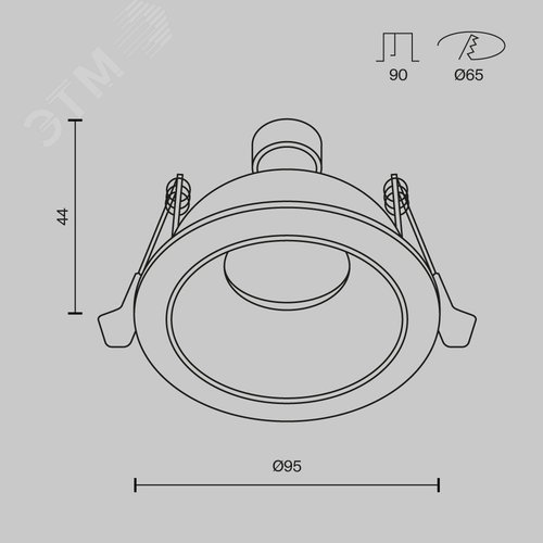 Светильник встраиваемый Share DL126-GU10-B Черный - фото 2