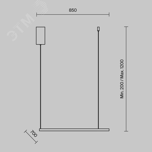Светильник подвесной Glint LED 36W Черный - фото 2