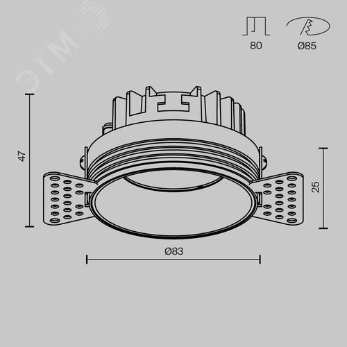 Светильник встраиваемый Okno DL055-8W3-4-6K-TRS-B Черный - фото 5