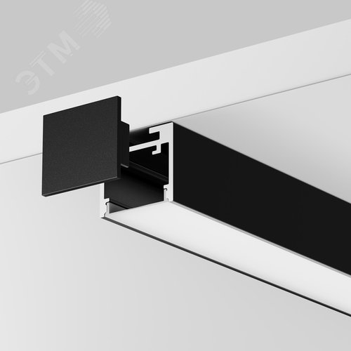 Профиль алюминиевый накладной-подвесной 25x22 (Черный, 2 м), ALM-2522-B-2M - фото 4